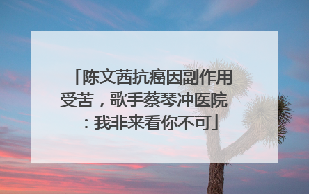 陈文茜抗癌因副作用受苦，歌手蔡琴冲医院：我非来看你不可