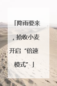 降雨要来，抢收小麦开启“倍速模式”