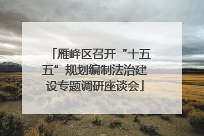 雁峰区召开“十五五”规划编制法治建设专题调研座谈会