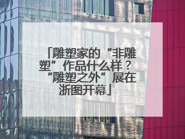 雕塑家的“非雕塑”作品什么样？“雕塑之外”展在浙图开幕