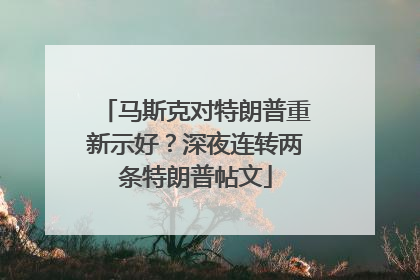 马斯克对特朗普重新示好？深夜连转两条特朗普帖文