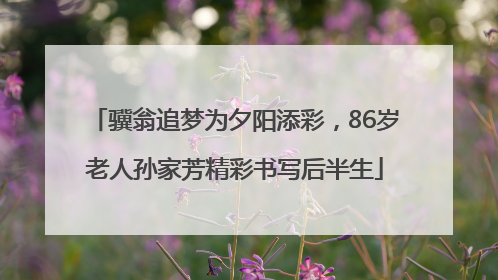 骥翁追梦为夕阳添彩，86岁老人孙家芳精彩书写后半生