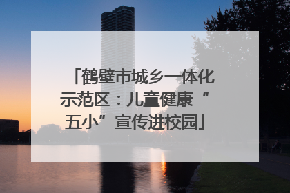 鹤壁市城乡一体化示范区：儿童健康“五小”宣传进校园