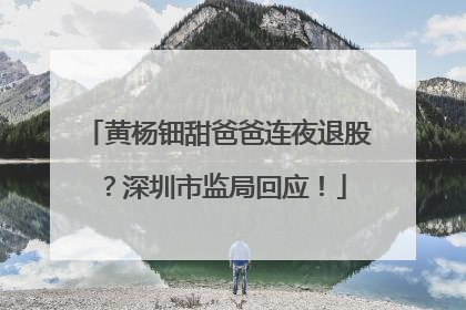黄杨钿甜爸爸连夜退股？深圳市监局回应！
