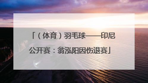 （体育）羽毛球——印尼公开赛：翁泓阳因伤退赛