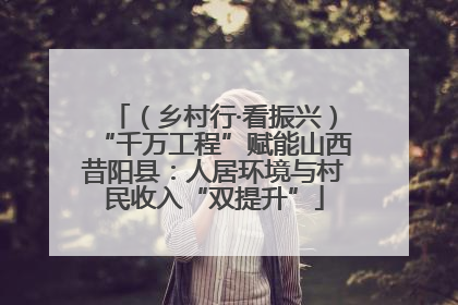 （乡村行·看振兴）“千万工程”赋能山西昔阳县：人居环境与村民收入“双提升”