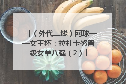 （外代二线）网球——女王杯：拉杜卡努晋级女单八强（2）