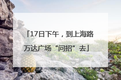 17日下午，到上海路万达广场“问招”去