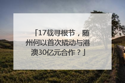 17载寻根节，随州何以首次撬动与港澳30亿元合作？
