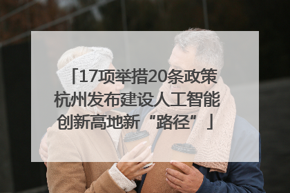 17项举措20条政策 杭州发布建设人工智能创新高地新“路径”