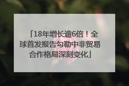 18年增长逾6倍！全球首发报告勾勒中非贸易合作格局深刻变化