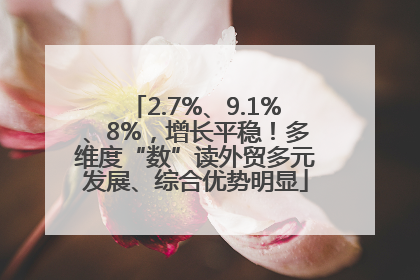 2.7%、9.1%、8%，增长平稳！多维度“数”读外贸多元发展、综合优势明显