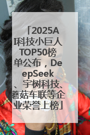 2025AI科技小巨人TOP50榜单公布，DeepSeek、宇树科技、蘑菇车联等企业荣誉上榜