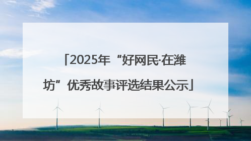 2025年“好网民·在潍坊”优秀故事评选结果公示
