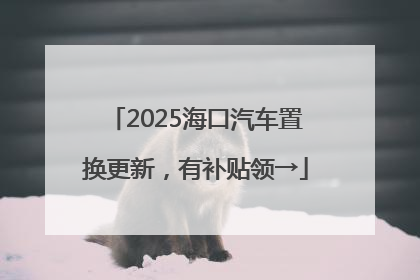 2025海口汽车置换更新，有补贴领→