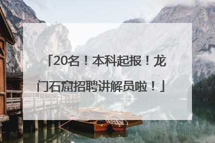 20名！本科起报！龙门石窟招聘讲解员啦！