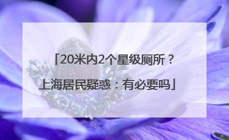 20米内2个星级厕所？上海居民疑惑：有必要吗