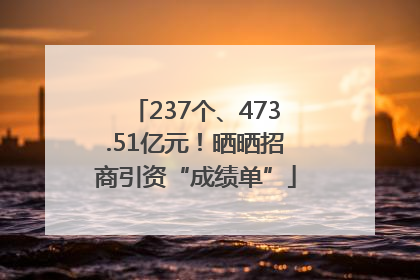237个、473.51亿元！晒晒招商引资“成绩单”