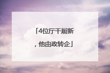 4位厅干履新，他由政转企