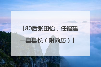 80后张田怡，任福建一县县长（附简历）