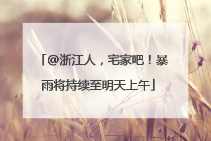 @浙江人，宅家吧！暴雨将持续至明天上午