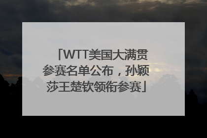 WTT美国大满贯参赛名单公布，孙颖莎王楚钦领衔参赛